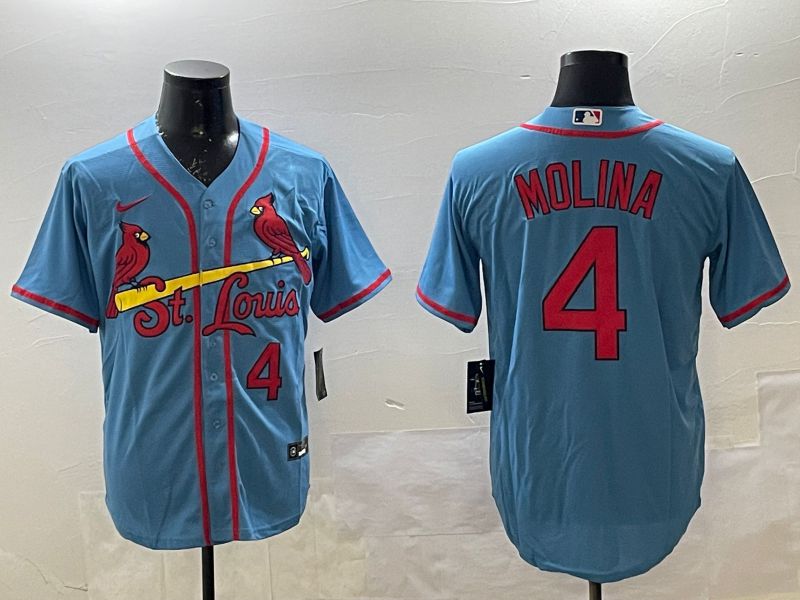 Men St.Louis Cardinals #4 Molina Light Blue Game 2025 Nike MLB Jersey style 3->los angeles rams->NFL Jersey